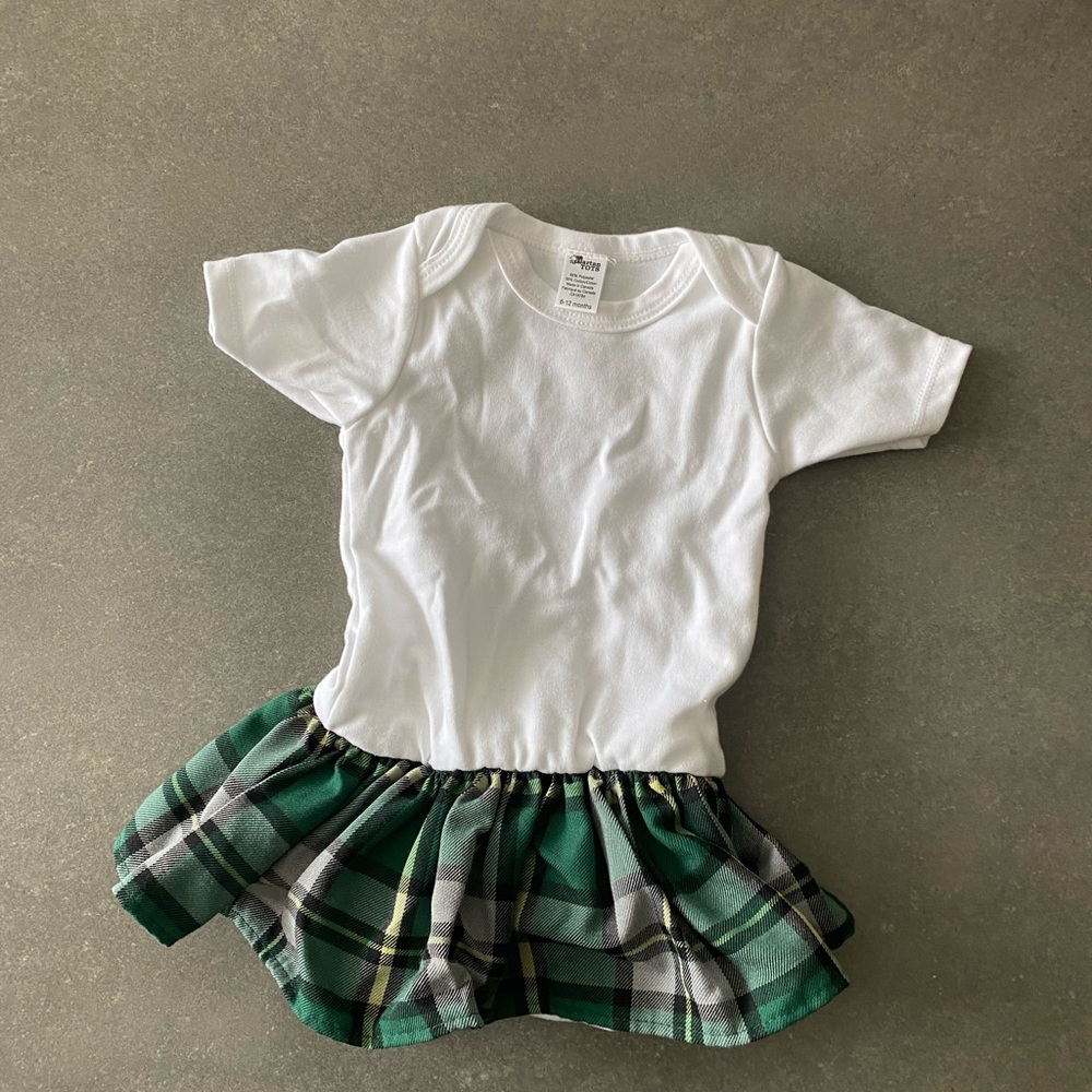 Irish Bodysuit with Plaid Skirt | 6-12M